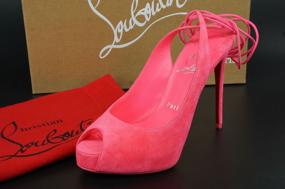 Christian Louboutin Lace Up NVP 120 Platform Ankle Wrap Sandals SZ 37 NIB $995